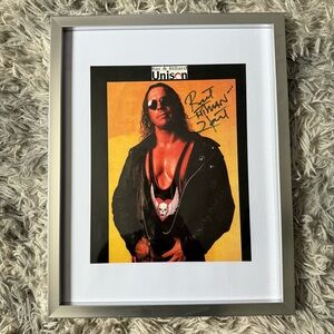 Framed Autographed Bret Hart Poster